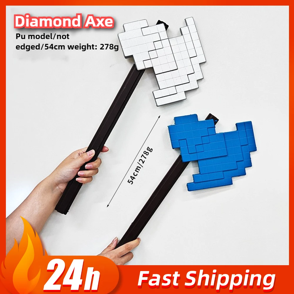 54 cm périphériques de jeu Anime doux PU diamant hache Cosplay accessoires couteau armes modèle équipement décoratif garçon cadeaux de vacances jouets