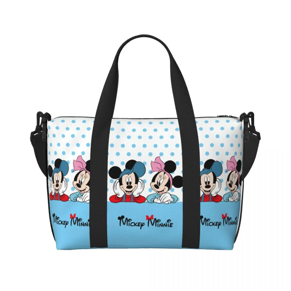 

Custom Large Minnie Anime Mickey Mouse Cartoon Tote Bag for Women Shoulder Shopping Gym Beach Travel Bag