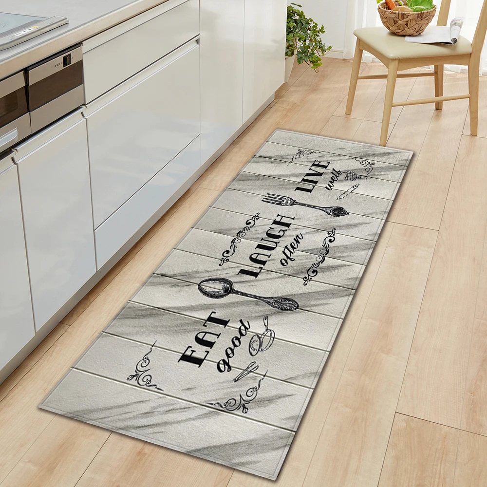 Kitchen Mat Bath Entrance Doormat Home Living Room Bedroom Balcony Floor Decoration Carpet House Hallway Door Anti-Slip Foot Rug