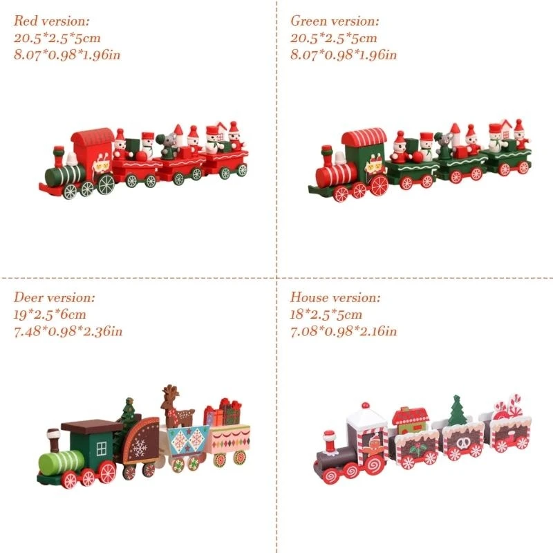 Seasonal Wooden Train Display Piece For Windowsills Natural Finish Holiday Table Decoration J0MC