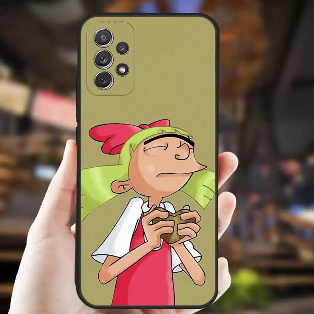 حافظة هاتف Hey Arnold Helga لهاتف سامسونج S25، S24، S21، S22، S23، S30، Ultra، S20، Plus، Fe، Lite، Note، 10,9,5G غطاء أسود #4