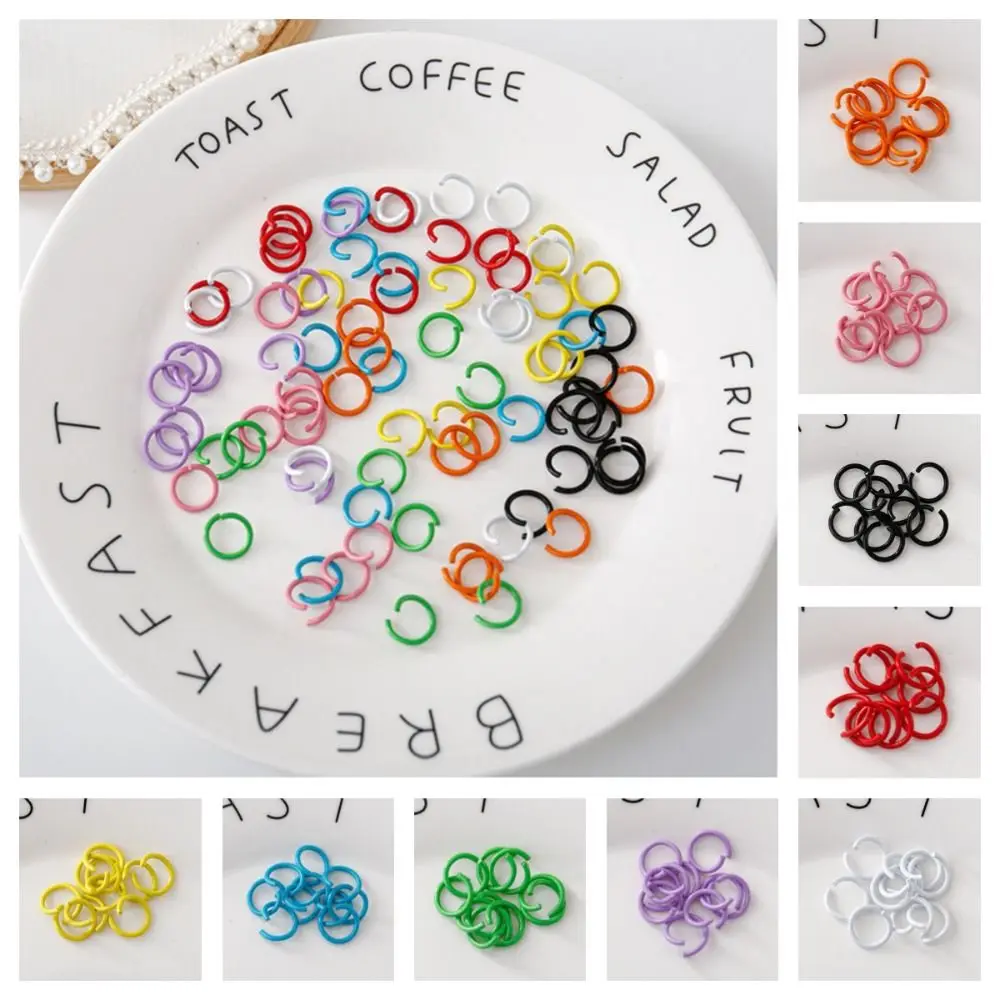 10PCS Colorful Split Ring Connector Ornament Jewelry Making Connecting Ring Pendant Single Loop Baking Paint Open Loop Gift