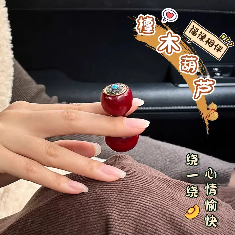 Inlaid Gentle Twist Gourd Worry Stone Handheld Fidget Toy for Beginners Stress Relief Pocket Playable Decor Gifts