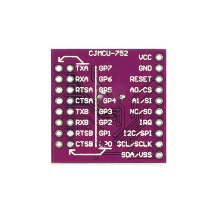 752 SC16IS752 IIC I2C/SPI Bus Interface to Dual Channel UART Conversion Board Module