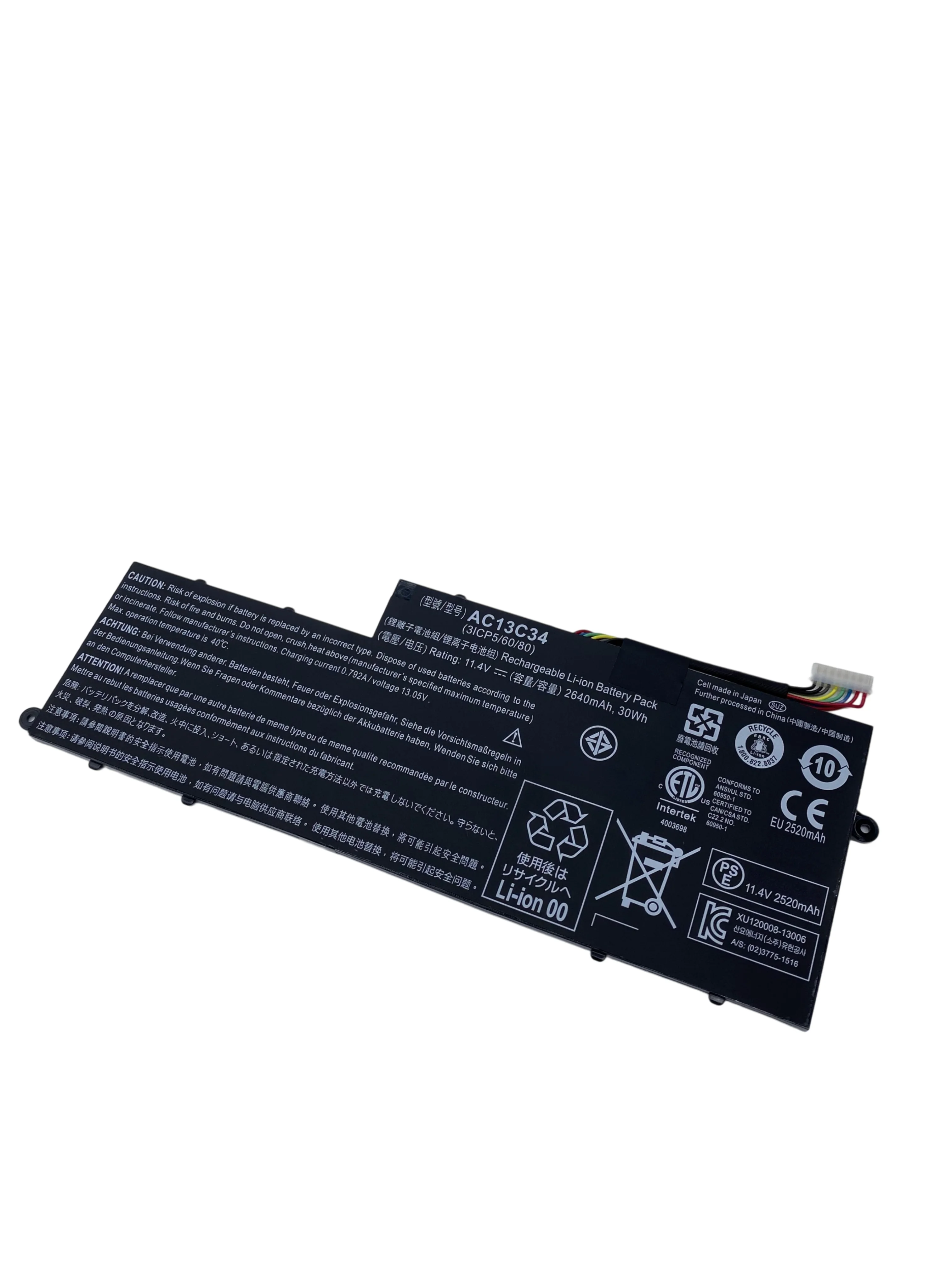 AC13C34 11.4V 30Wh Laptop Battery For Acer Aspire V5-122 V5-122P V5-132V3-111 E3-111 E3-112 ES1-111M 31CP5/60/80 KT.00303.005
