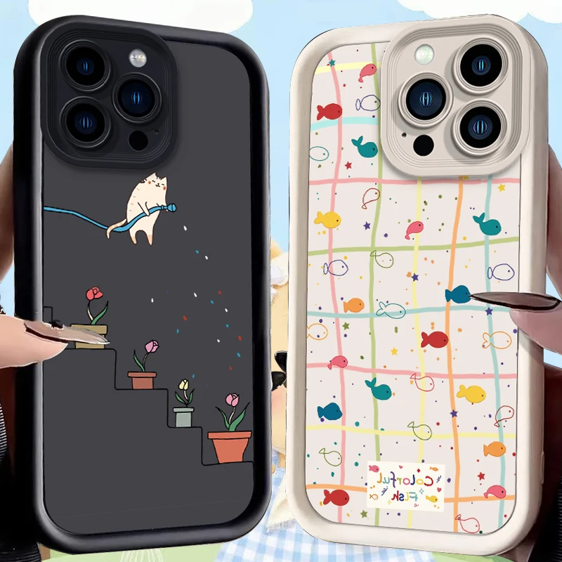 Cute Cat Line Goldf… - image