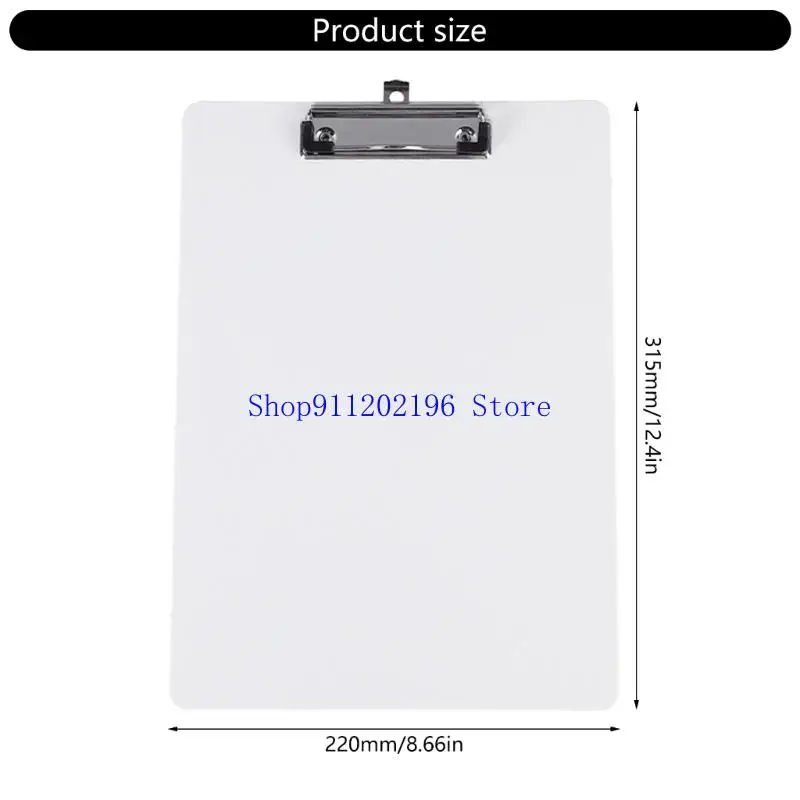 P82A Prancheta com suspensão Gancho Suporte documentos para placa escrita 12x8,6 polegadas para escritório