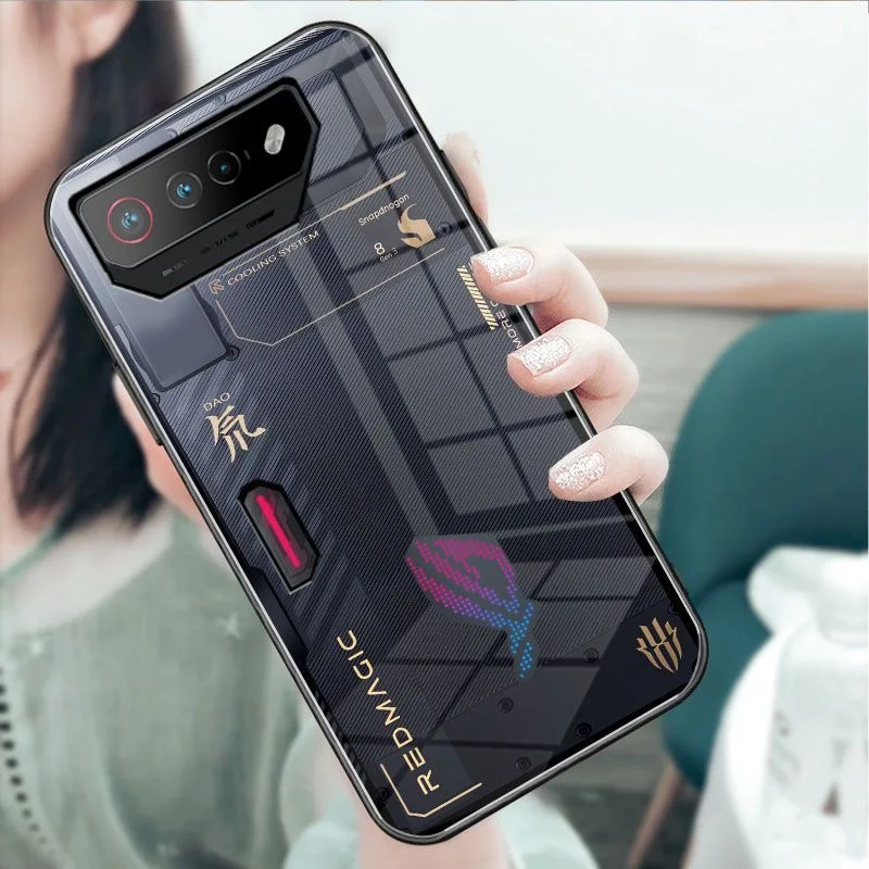 9H Glass Case For Asus ROG 7 Cases ROG7 5G Tempered Glass Phone Back Cover For Asus ROG Phone 7 Shell For ROG 6 5 5s 3 Fundas - view 3