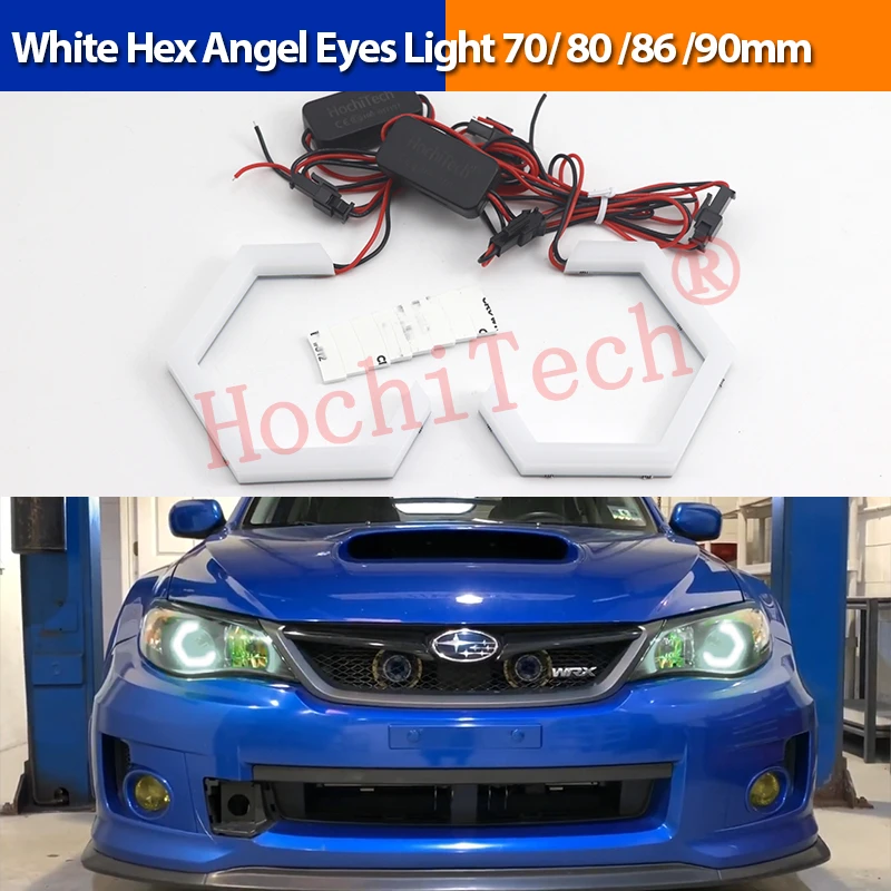 Hex White Led Angel Eyes Canbus No Error Hexagonal Halo Ring Cotton Light DRL Indicator For Auto Headlamp 70mm 80mm 86mm 90mm