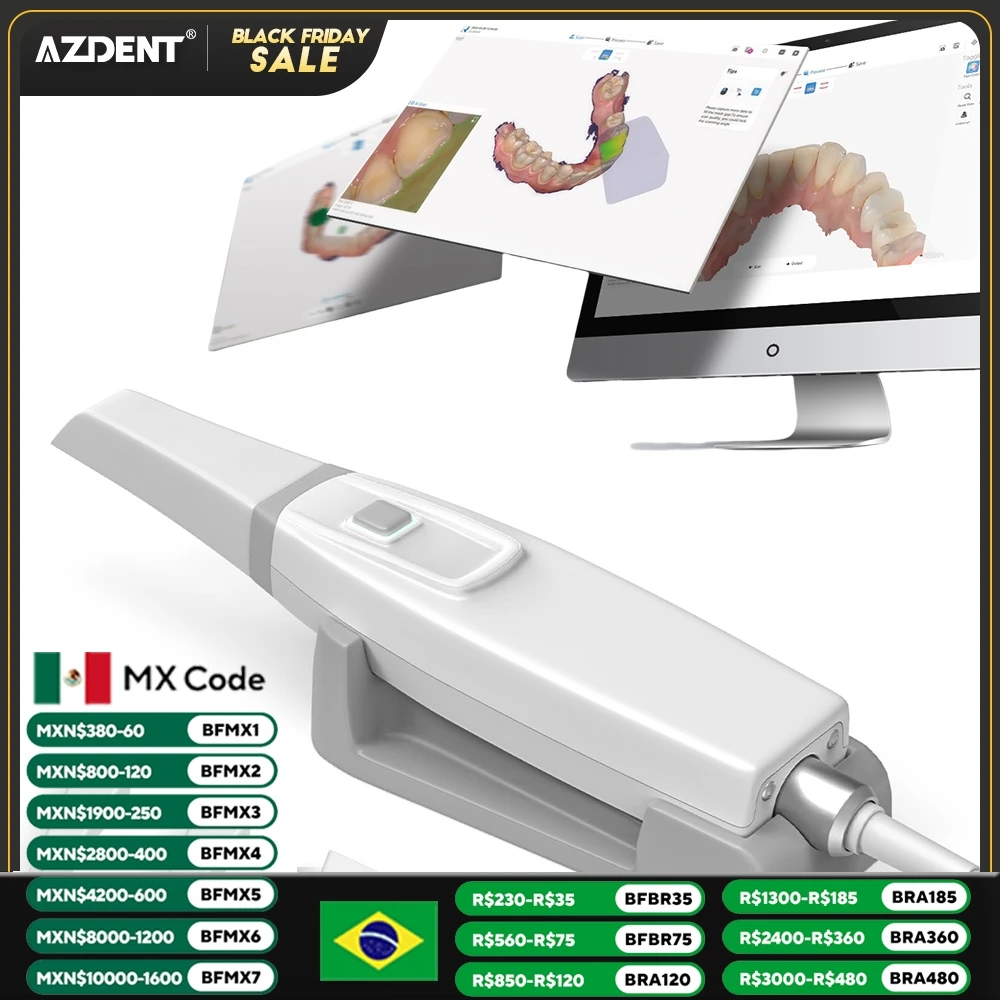 AZDENT Dental Intra-oral 3D Scanner with Software Real Color CAD/CAM Chair Side System 3D Dental Scanner