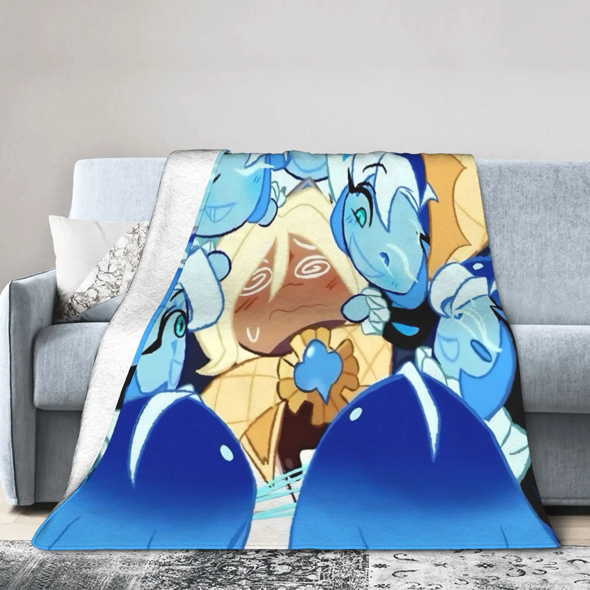 Pure Vanilla Shadow Milk Cookie Run Kingdom Blankets CRK Cartoon Game Fleece Awesome Warm Throw Blanket for Coverlet Summer