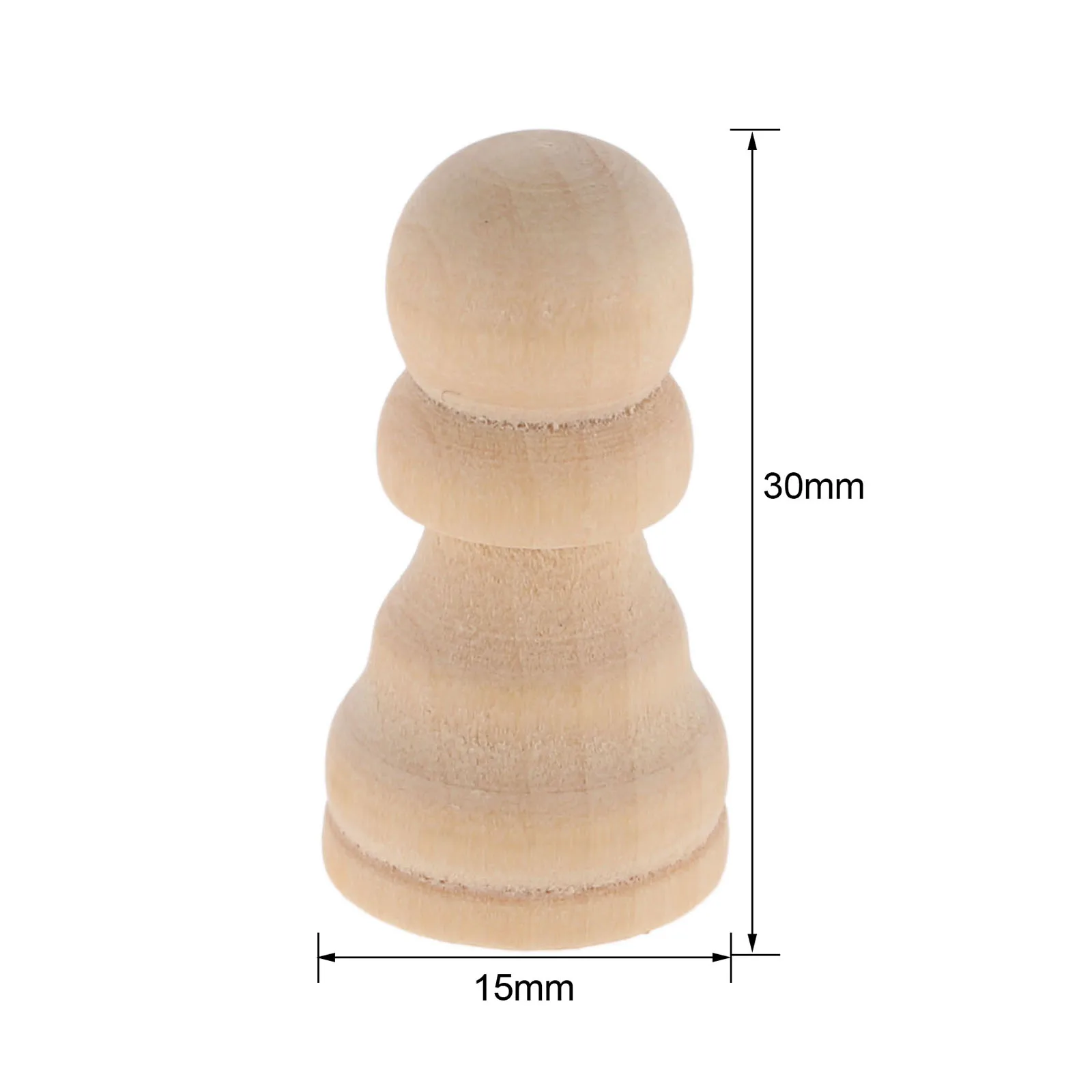 20Pcs Unpainted Blank Wooden chess Wood People Figurines Peg Dolls Nesting Crafts Montessori Toy Kids Wedding Decoration 30*15mm