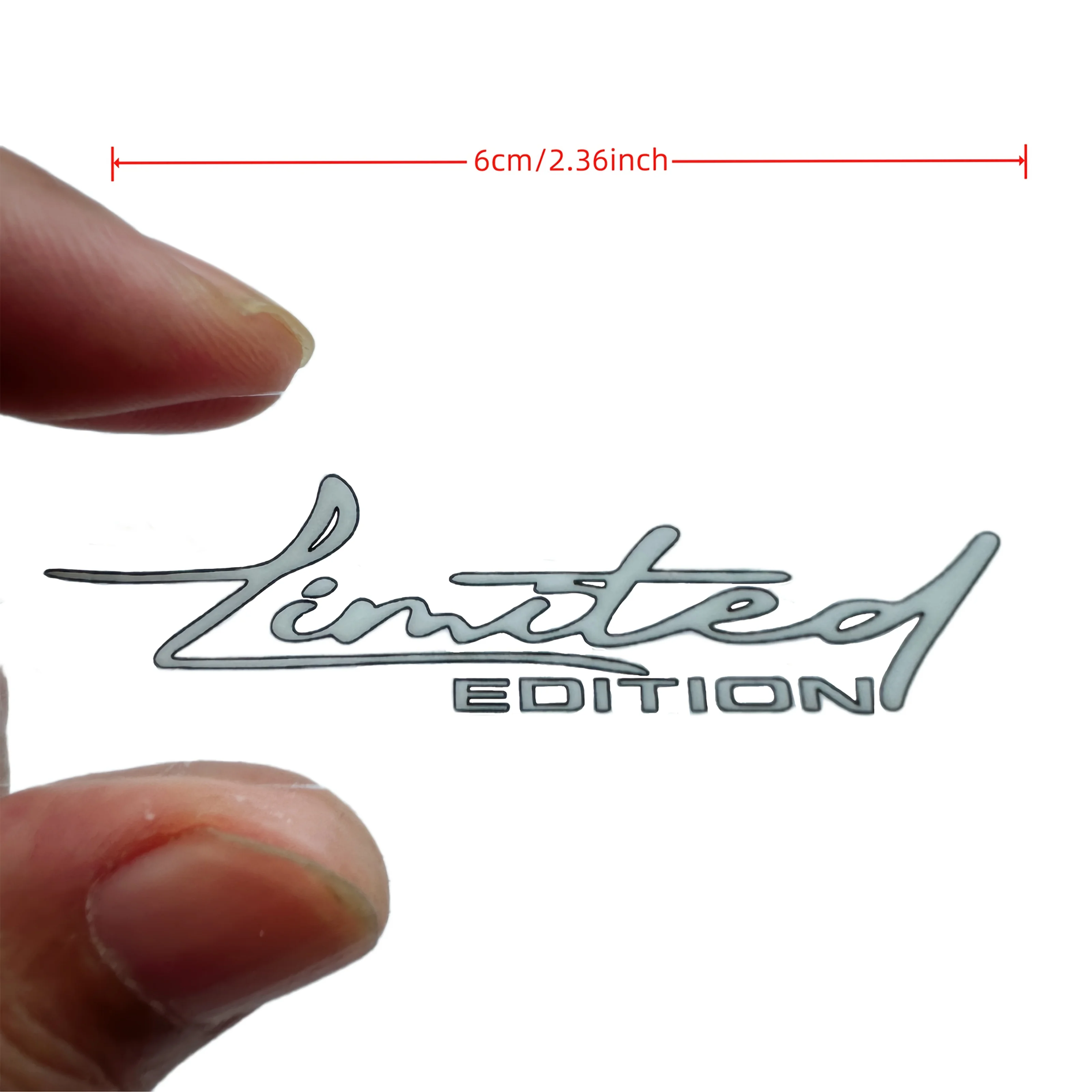 Silver Signature Style Sticker Set 4pcs Special Edition Vinyl Decal Waterproof Car Body Window Decoration Accessory