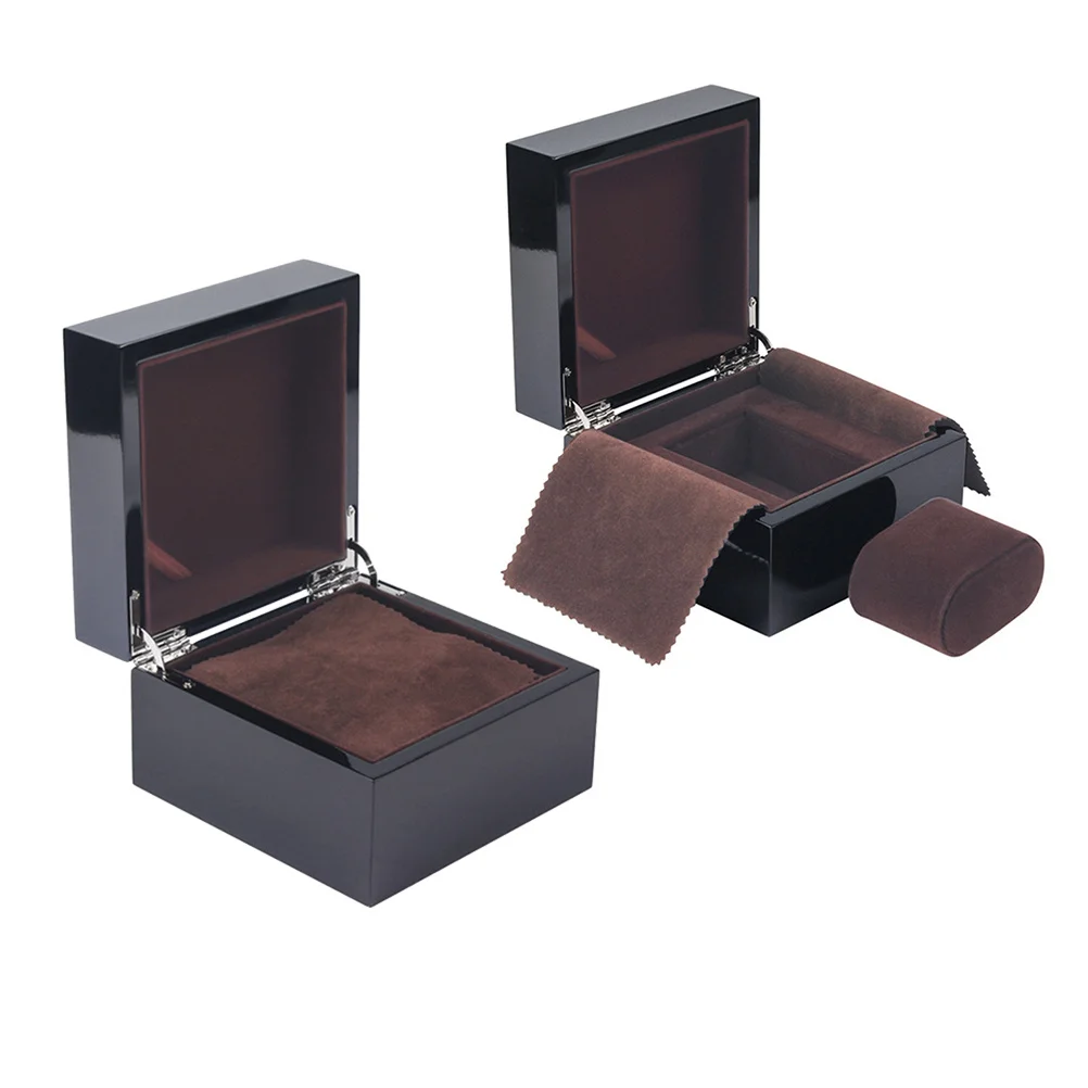 

Box for Display Storage Practical Wooden Case Flannelette Lining Large Square Men Watches Women Jewelry Organizer