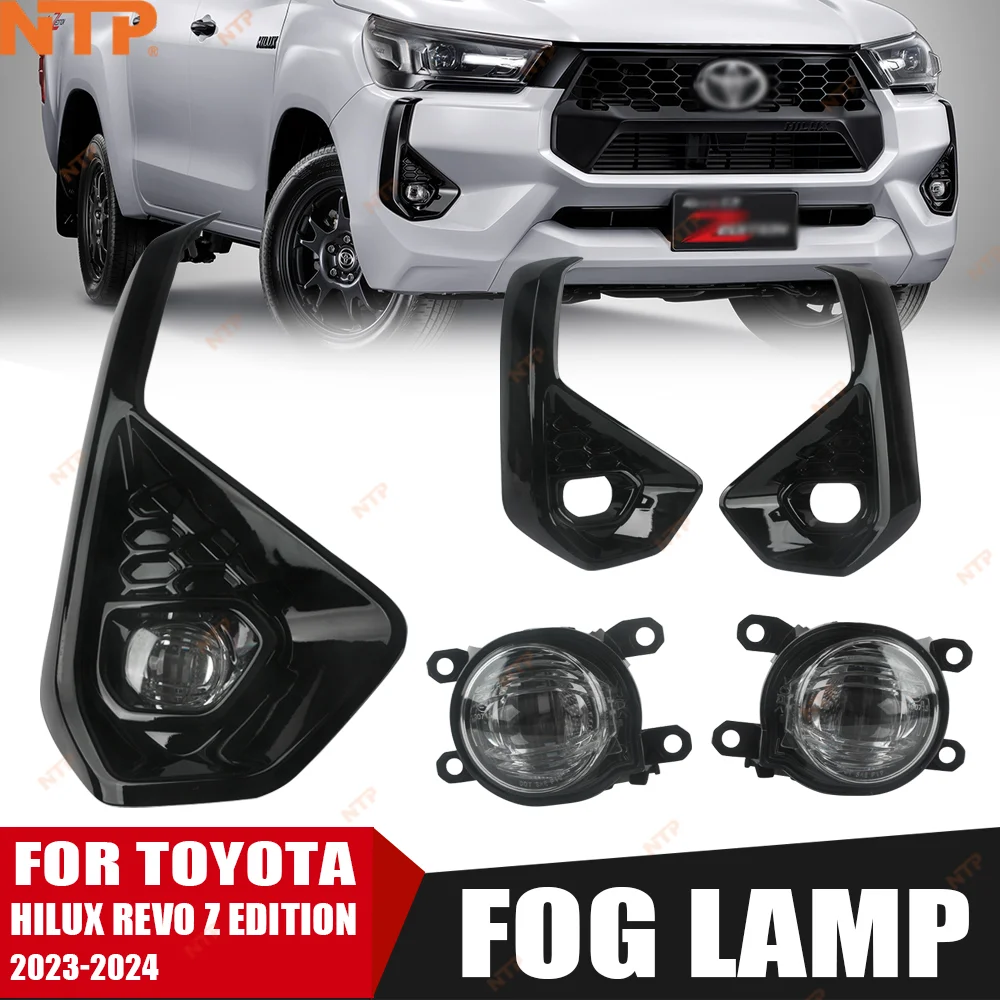 For Toyota Hilux Revo 2023 2024 Fog Light Assembly Kit Left+Right LED Bumper Driving Lamp with Housing Total Set Car Accessories
