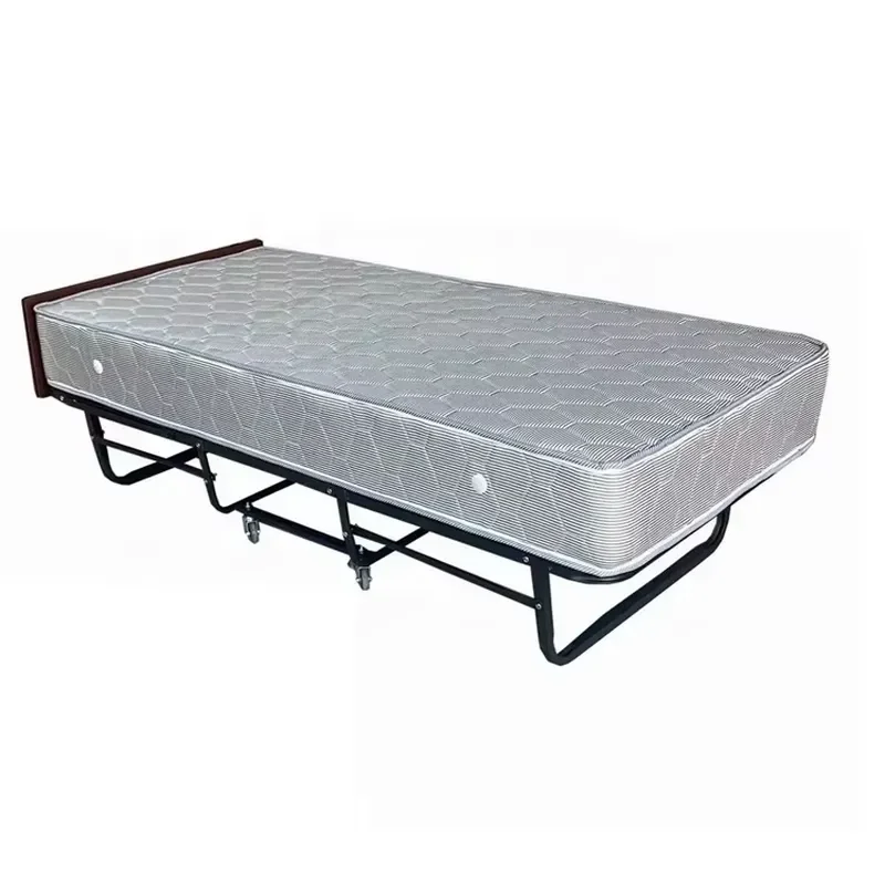 for B001 Modern Hotel Rollaway Bed 20cm Spring Mattress Single Metal Black Mobile Extra Bed Motel Supplies