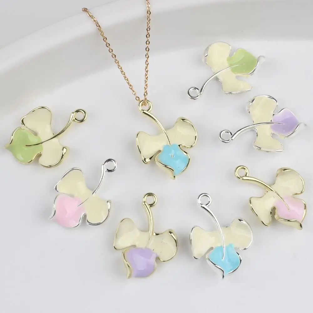 

10Pcs/lot Simple Sycamore Leaf Alloy Drop Oil Pendant DIY Jewelry Making Supplies for Necklace Bracelet Earrings