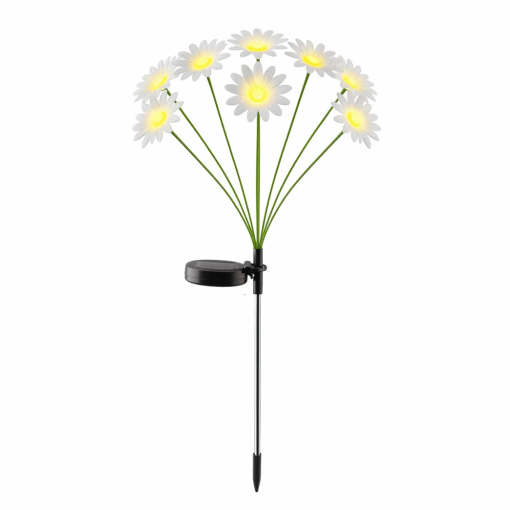 LED Solar Lamp Solar Daisy Lights Simulation Flower Ground Plug Solar Lawn Lights 6/8/10 LED Solar Powered Outdoor Garden Lights