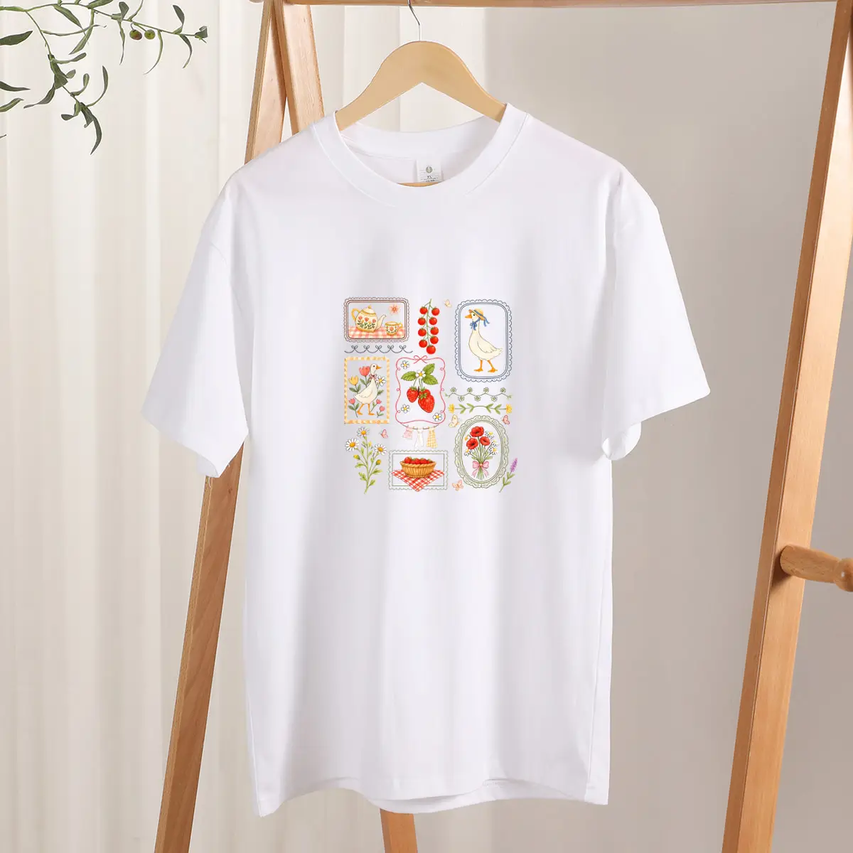 Strawberry Goose Shirt, Cottagecore Shirt, Vintage Floral Goose Tee, Cute Farmcore Aesthetic, Comfort Colors Gift for Her
