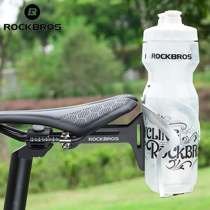 

ROCKBROS Double Cups Bicycle Water Bottle Cage Saddle Extension Holder Cycling Kettle Brackets MTB Road Bike Accessories Parts