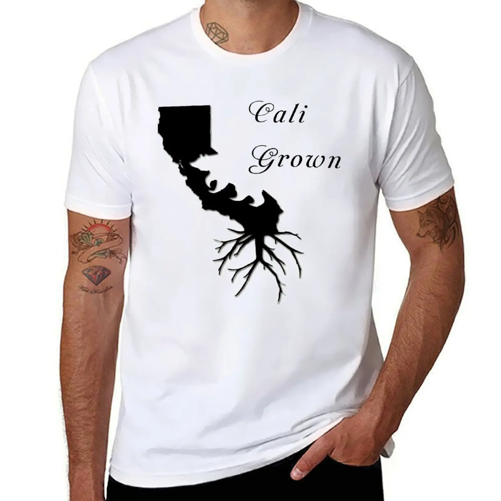 

Футболка с выращенным дизайном Калифорния, мужская футболка, хлопковая футболка для мужчин, футболка