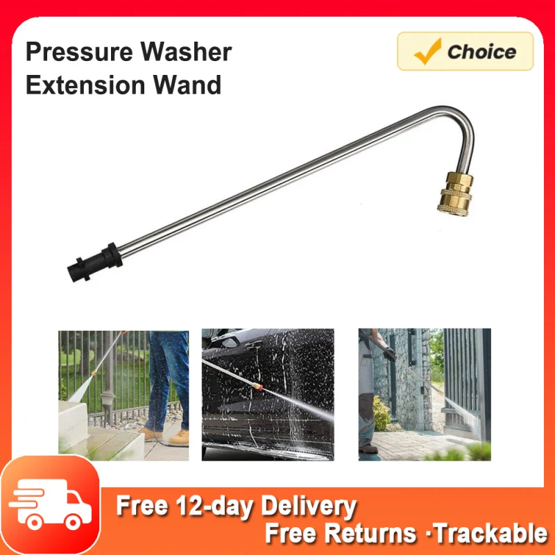 Pressure Washer Gutter Cleaner Attachment Replacement for Karcher K2 K3 K4 K5 K6 4000PSI Stainless Steel Angled Extension Wand