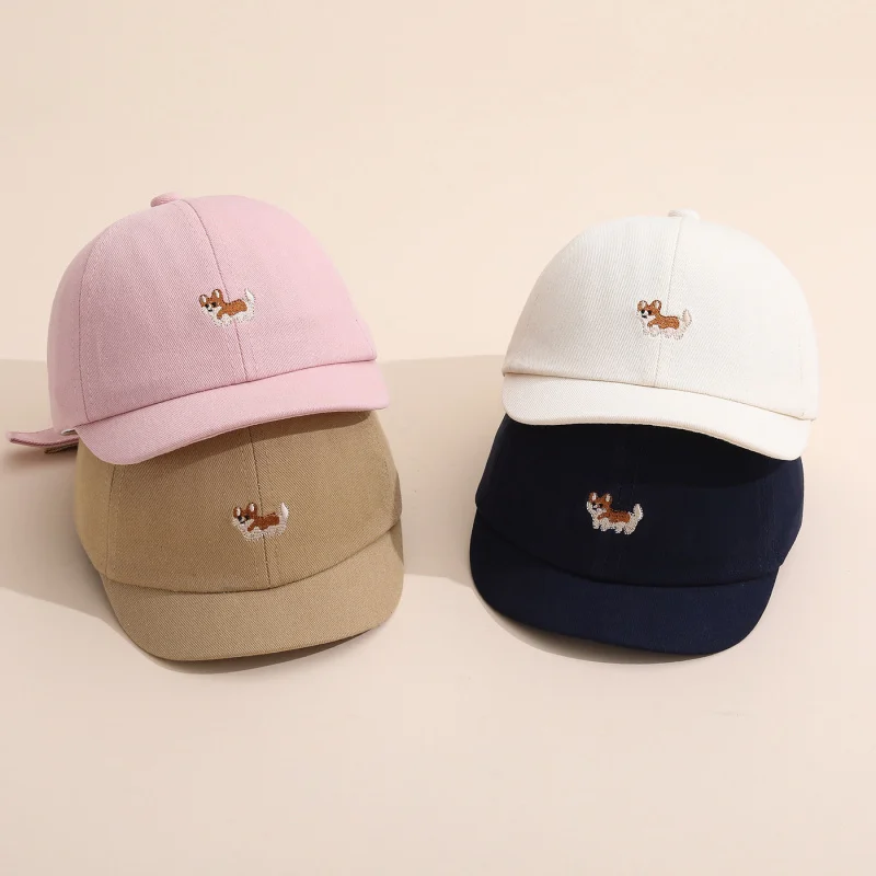 New baby soft-top baseball cap with cute cartoon embroidered