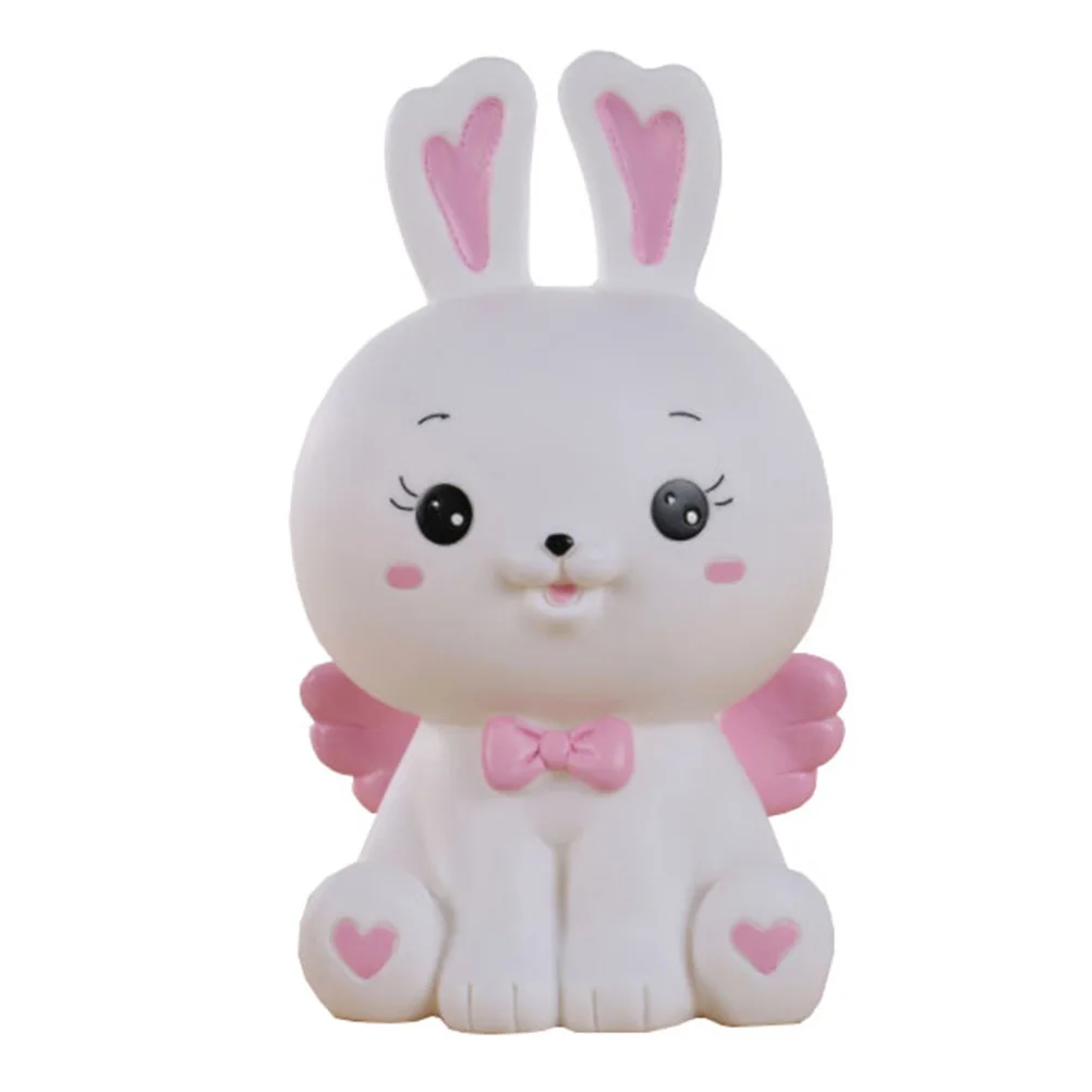 Schattig Konijn Geldpot Kindermunthouder met Platte Basis Stabiele Desktop Spaardoos Verjaardag Nieuwjaar Cadeau Idee Desktop Spaarpot