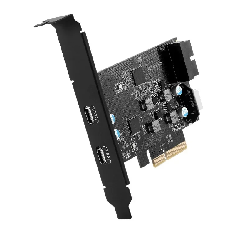 Efficient PCIE Expansion Card 10Gbps - 2 Port Type-C USB3.2 with Built-in Type-E and External USB3.0 19pin