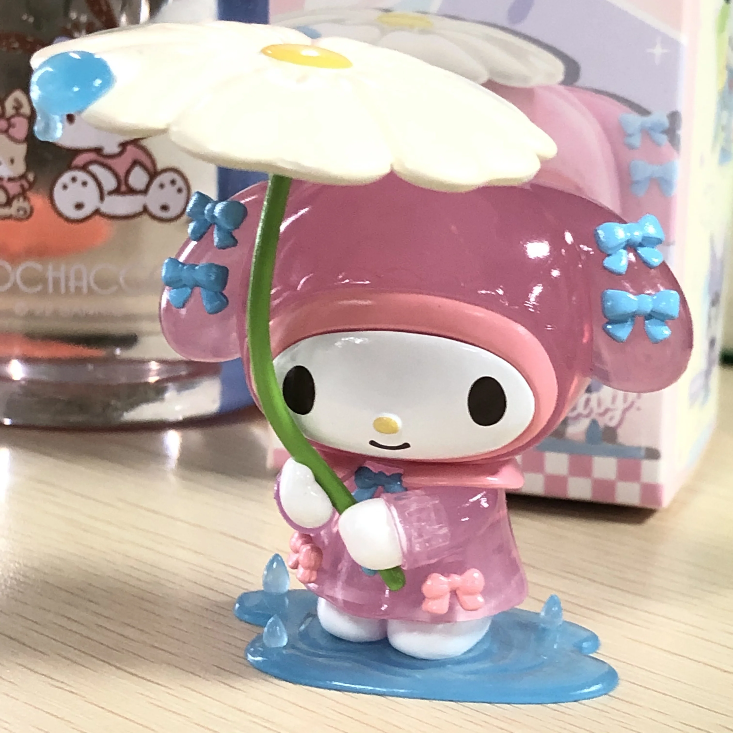 

Оригинальные украшения Sanrio серии «дождливый день» фигурка Kuromi My Melody мультяшная Милая коллекция хобби игрушки подарки для детей и девочек