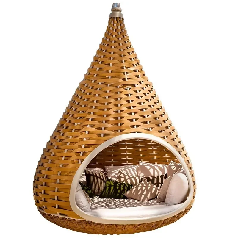 

Outdoor rattan nest large round bed sofa hammock garden bed and breakfast swing