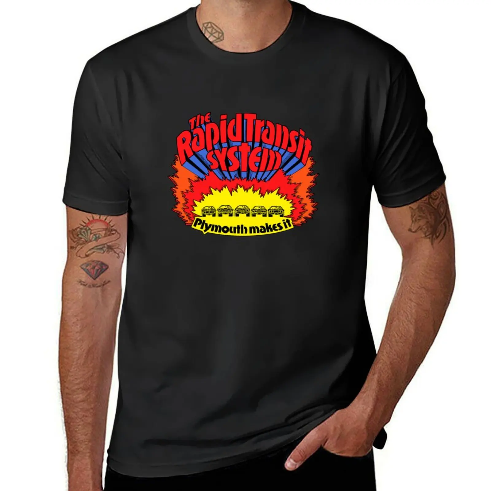 

Rapid Transit System - Plymouth Makes It T-Shirt blue lock funny shirt cotton customs Funny t-shirt workout shirts for men