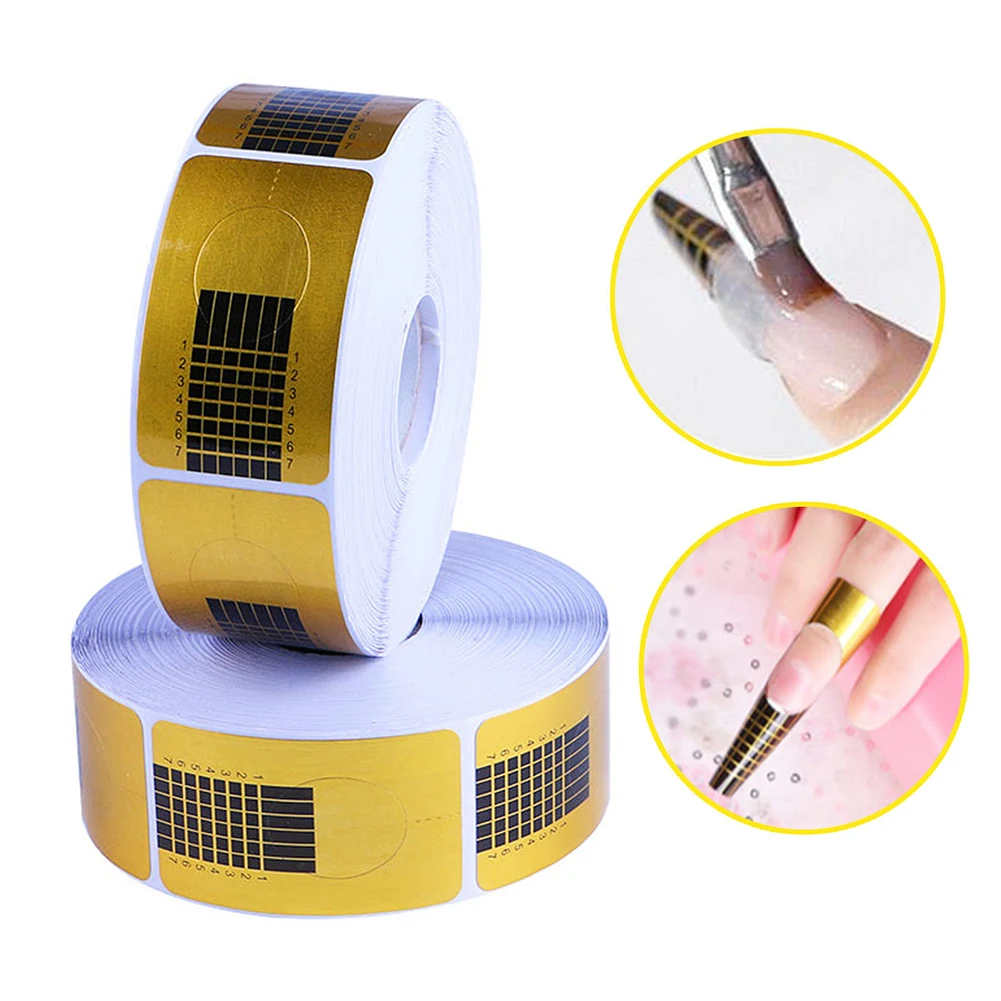 20/50/100 PCS Square Nails Form Sticker French Nail Form Stickers UV Gel Extension Curl Form Nail Gel Manicure Tool Wholesale