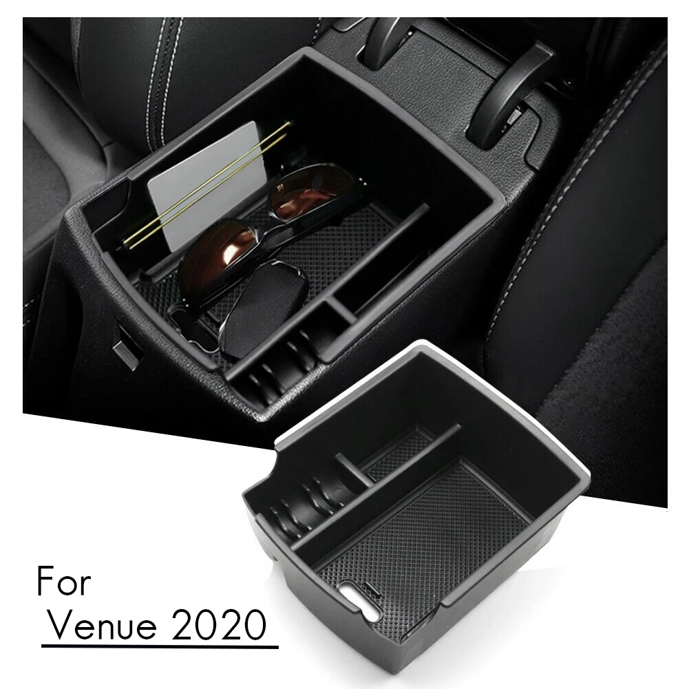 for 2020 Hyundai Venue Car Central Console Armrest Storage Box Pallet Tray Container with Rubber Mat