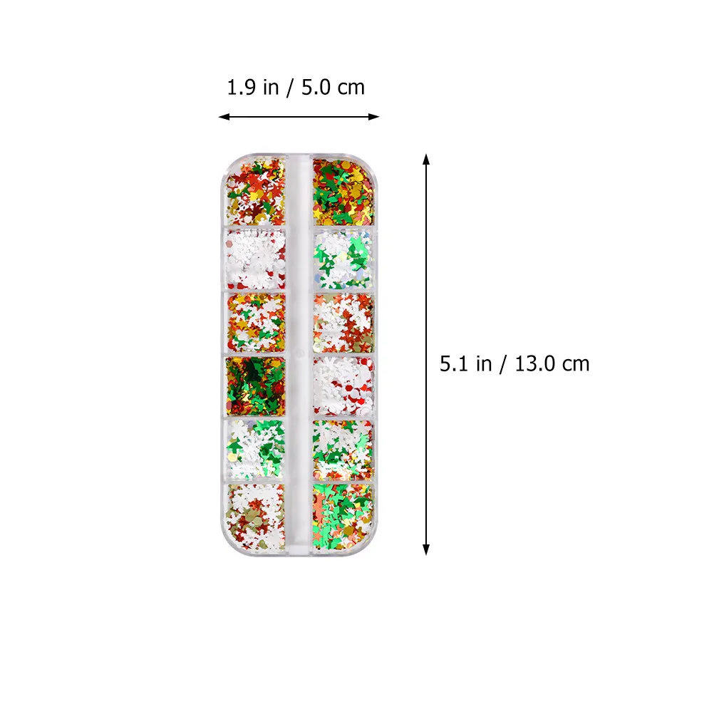 Christmas Nail Art Decoration Snowflake Sequins Stickers DIY Manicure Decals Set Christmas Nail Decals Manicure Decoration