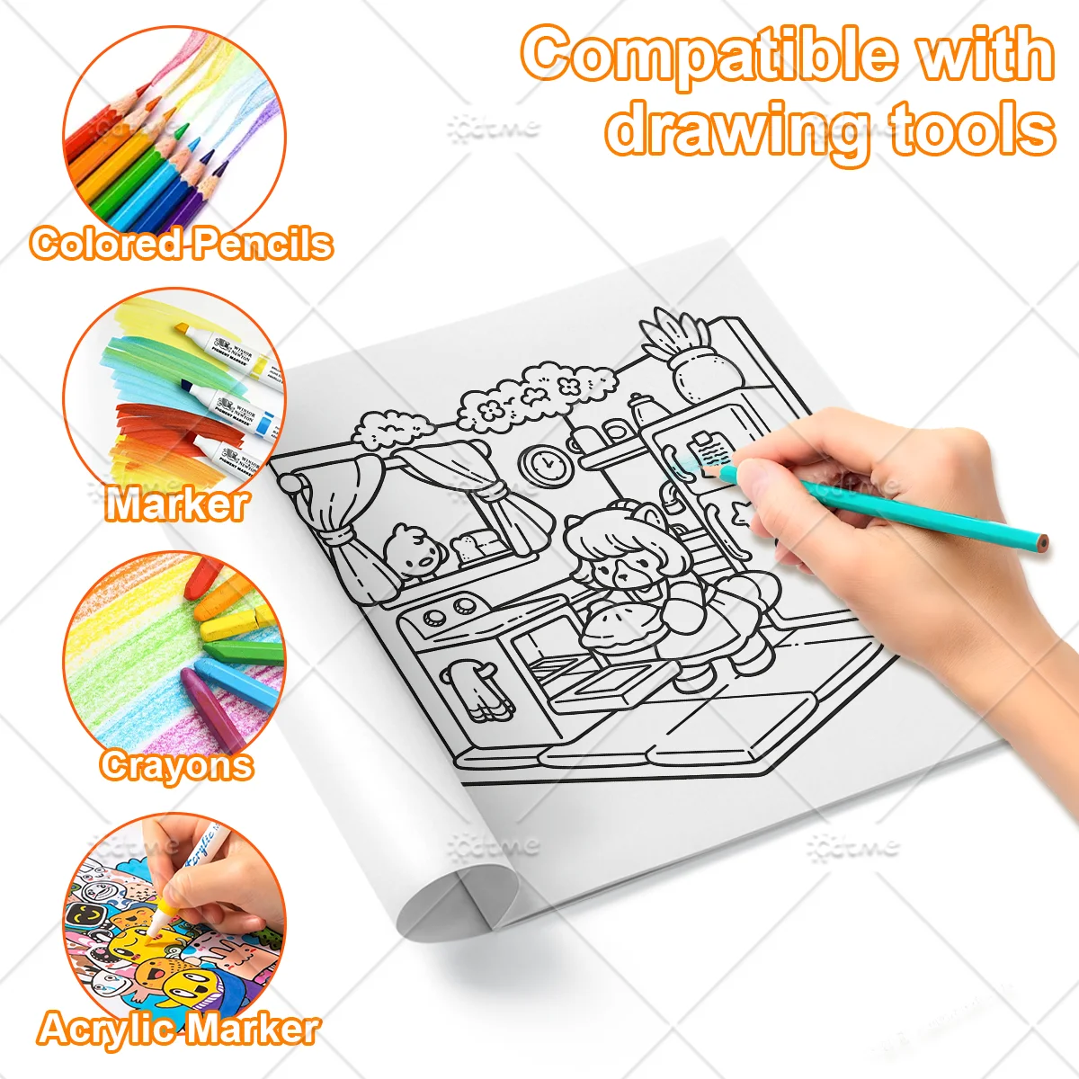 COMFY PLACES Malbuch mit kräftigen, einfachen Mustern für Erwachsene, niedliches Zeichenbuch, perfektes Geschenk für Party und Geburtstag ﻿ – Detail 4