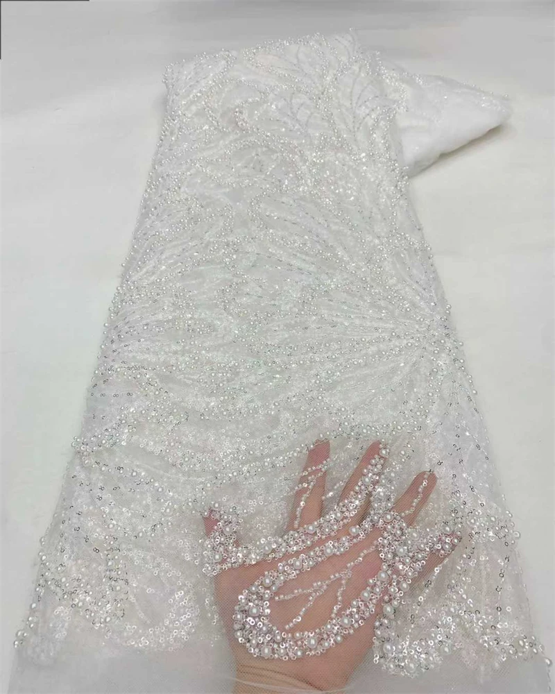 

Красивые нигерийские блестки, вечерние кружева, африканские бусины, кружевная ткань, высокое качество, 5 ярдов, африканский французский тюль, сетчатое кружево, свадьба