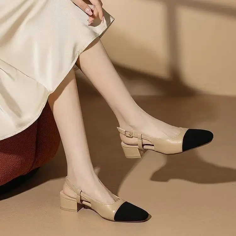 Summer New Women's Sandals Comfortable Breathable Casual Shoes Chunky Heel Outer Wear Sandals Slippers