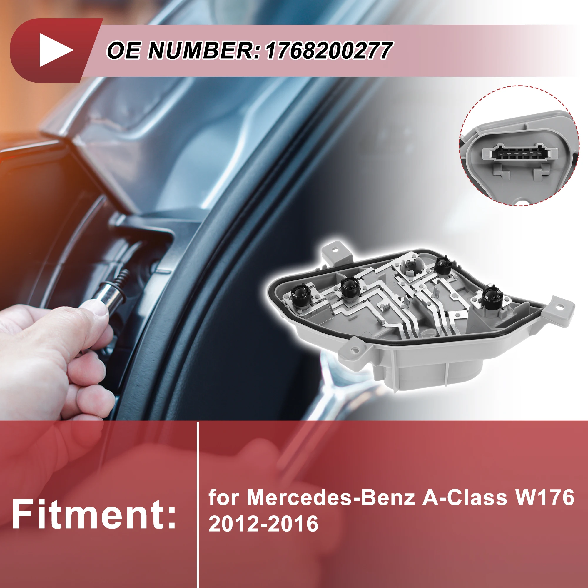 UXCELL Left Tail Light Socket for Mercedes-Benz A-Class W176 No.1768200277 Tail Lamp Bulb Connector 6 Pins