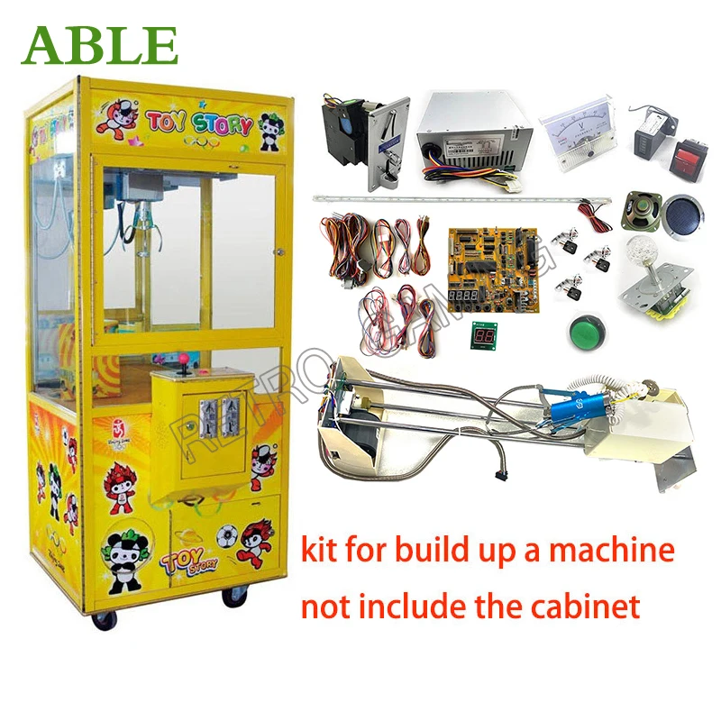 Arcade Claw Game Vending Machine Toy Crane Machine DIY Kit 71 Cm Gantry With Game Board Joystick Buttons Power Supply LED Light 