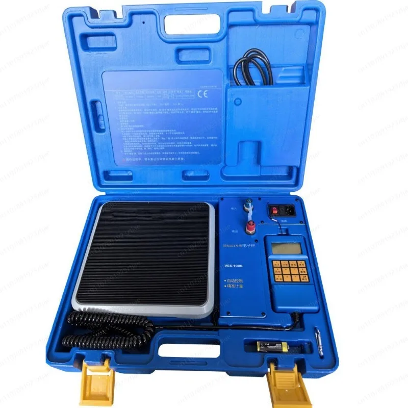 

VES-50A/100B Manual Refrigerant Recovery Electronic Balance High-Precision Metal Freon Quantitative Filling Electronic Scale 9V