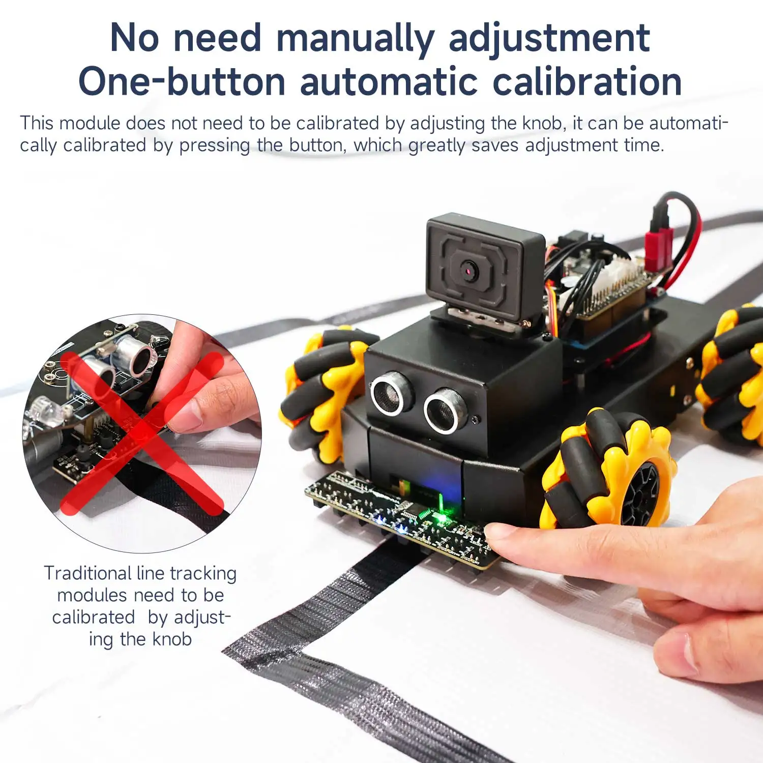 Yahboom-Évitement d'obstacles pour voiture robot intelligente, suivi de ligne à 8 canaux, technologie de capteur IR, haute sensibilité, étalonnage automatique