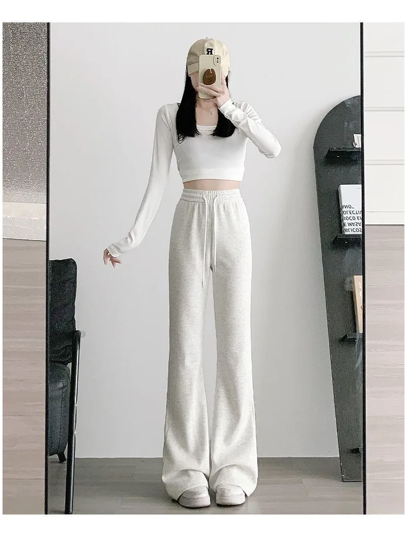 ey Hoge taille Slim Fit Spor Micro Flared Broek Dames Winter Casual Wijde Pijpen Jeans Petite American Sle Comfortabel