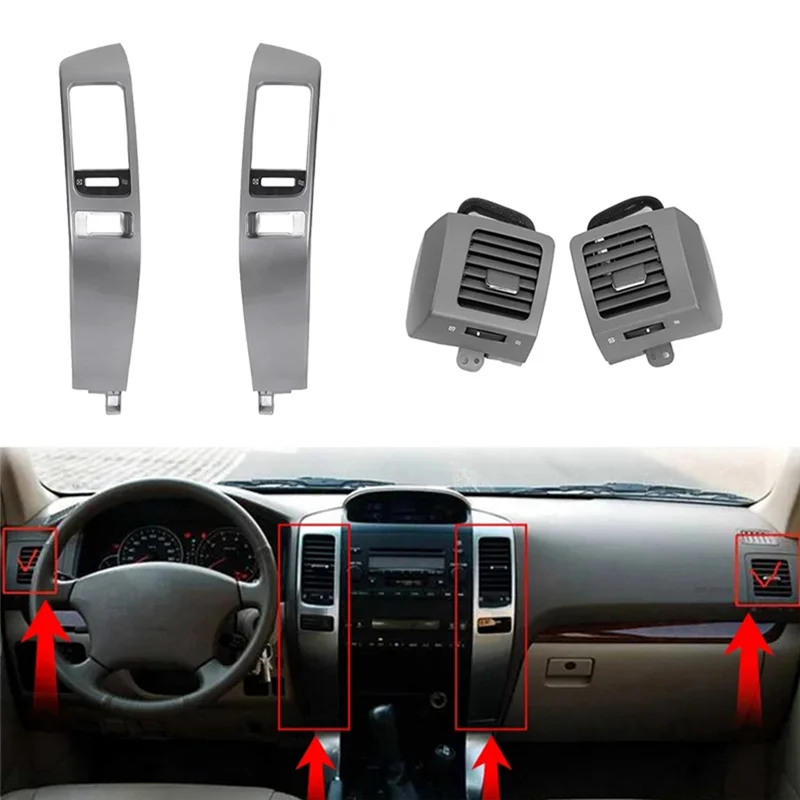 

Portable Car Dash Air Vent Grille+Air Conditioner Outlet Frame Trim Panel For Toyota Land Cruiser Prado LC120 Lexus GX470 03-09