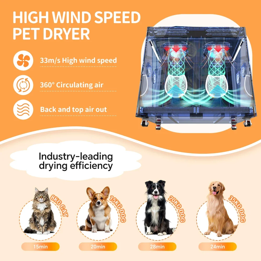 

Сушилка для шерсти животных 2026 SELL Super Silent 350L для домашнего использования, умная сушилка с пластиковым контейнером большой емкости для собак и кошек