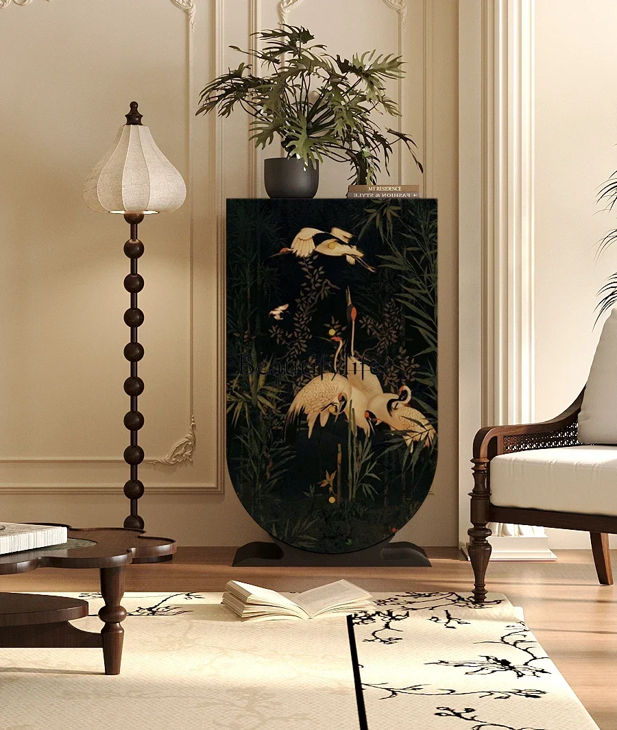 

LD33French medieval solid wood four-bucket cabinet, bedside wall locker