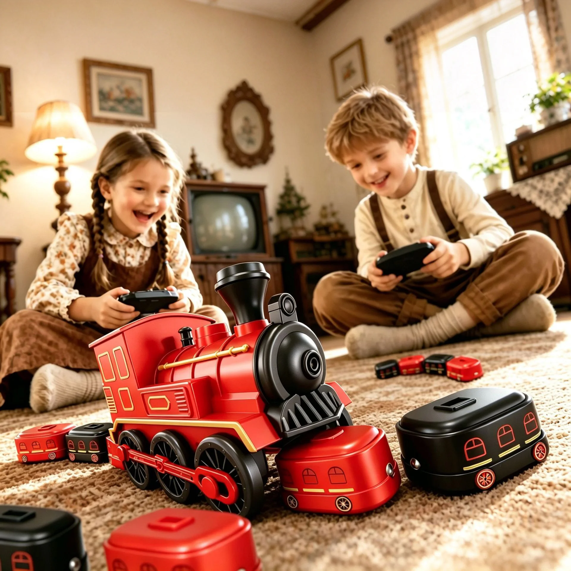 Steam Train Toy, Magnetic Greedy Snake Eating Beans Game Electric Locomotive, 2 Player Competitive Battle Game,Christmas Gifts