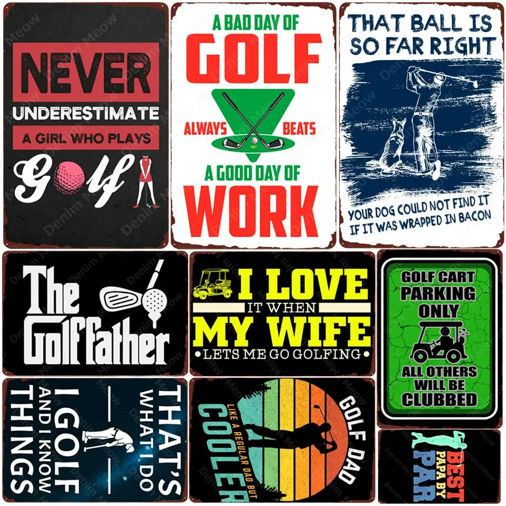 The Golf Father Plaque Metal Tin Signs for Bar, Pub Club, Home Decor, Golf King, Vintage Poster, Golf Course, Wall Sticker, N367