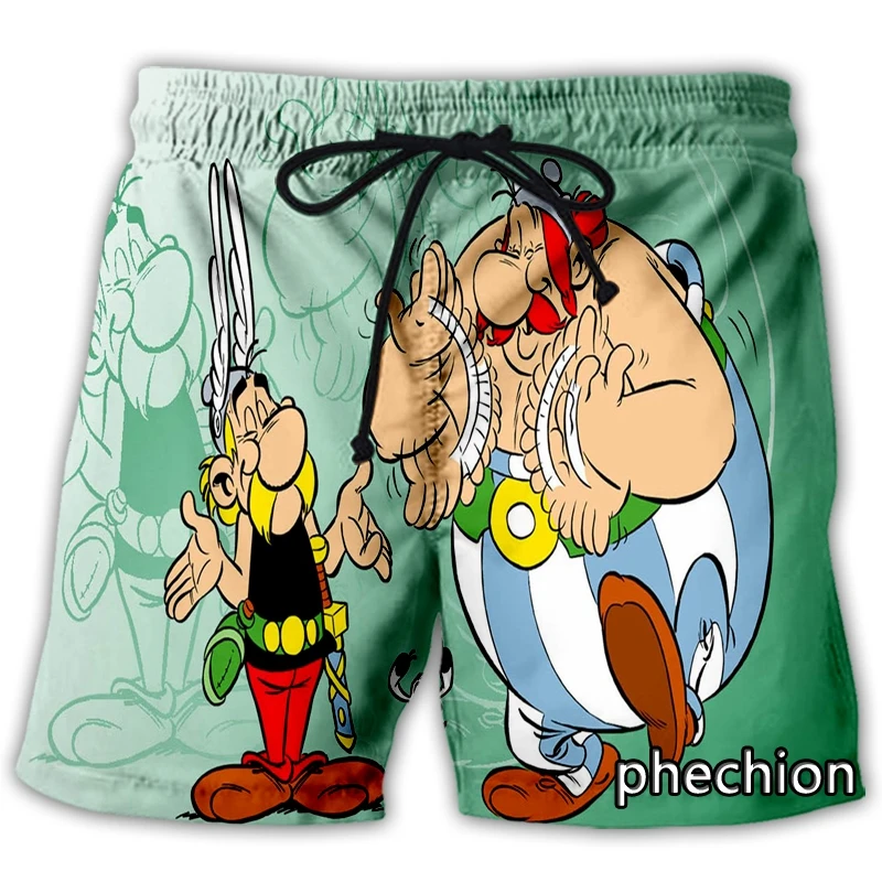 phechion New Men/Women Cartoon Asterix and Obelix 3D Printed Casual Shorts Fashion Streetwear Men Loose Sporting Shorts A53