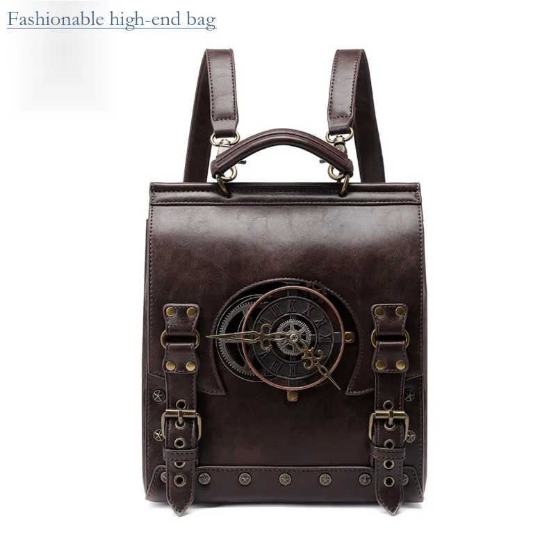 

2024 New Women Punk Industrial Style Leather Schools Schoolbag School Backpacks for Teenagers Computer Bag Backpack Bag